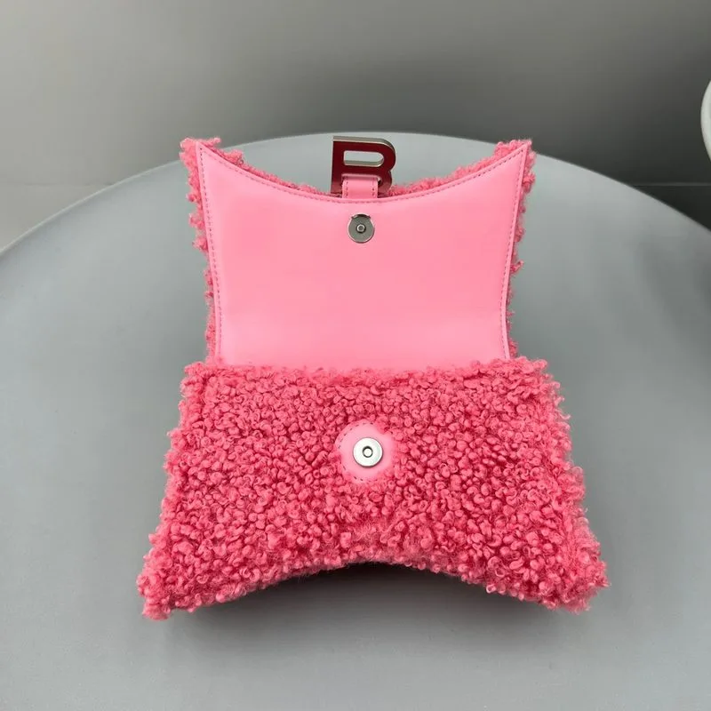 Furry Hourglass Small Handbag Black/Grey/Pink / - Image 23