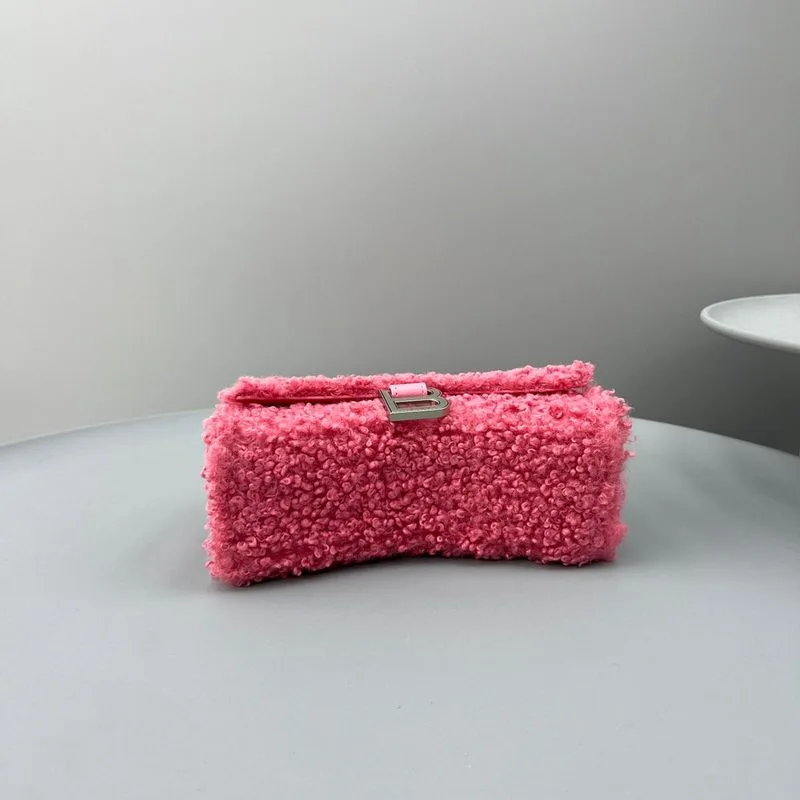 Furry Hourglass Small Handbag Black/Grey/Pink / - Image 22