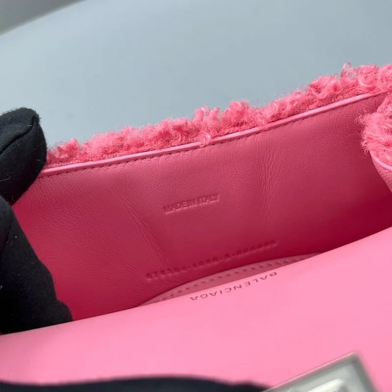 Furry Hourglass Small Handbag Black/Grey/Pink / - Image 21