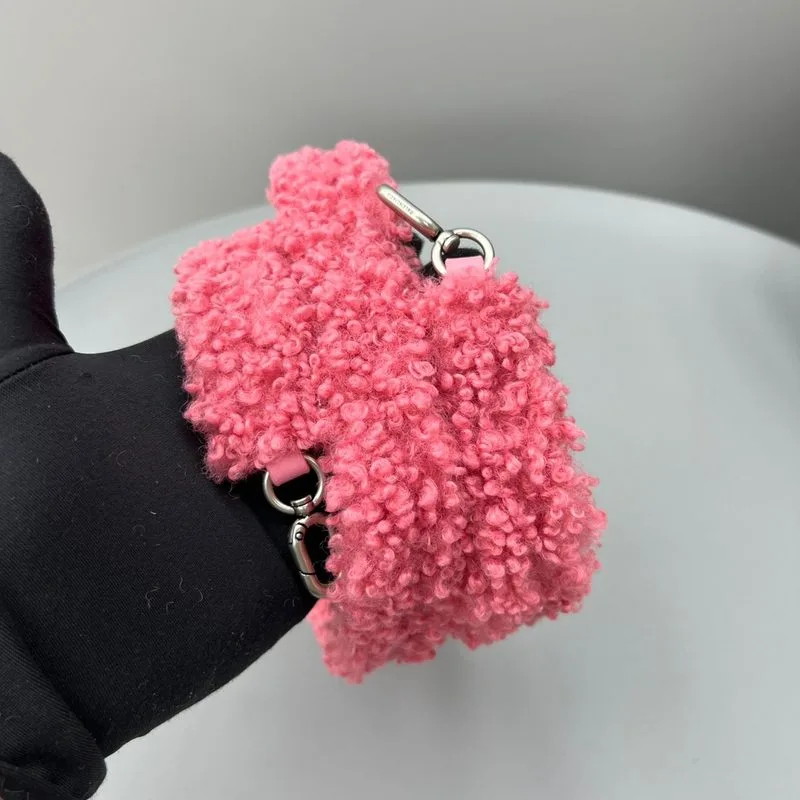 Furry Hourglass Small Handbag Black/Grey/Pink / - Image 20