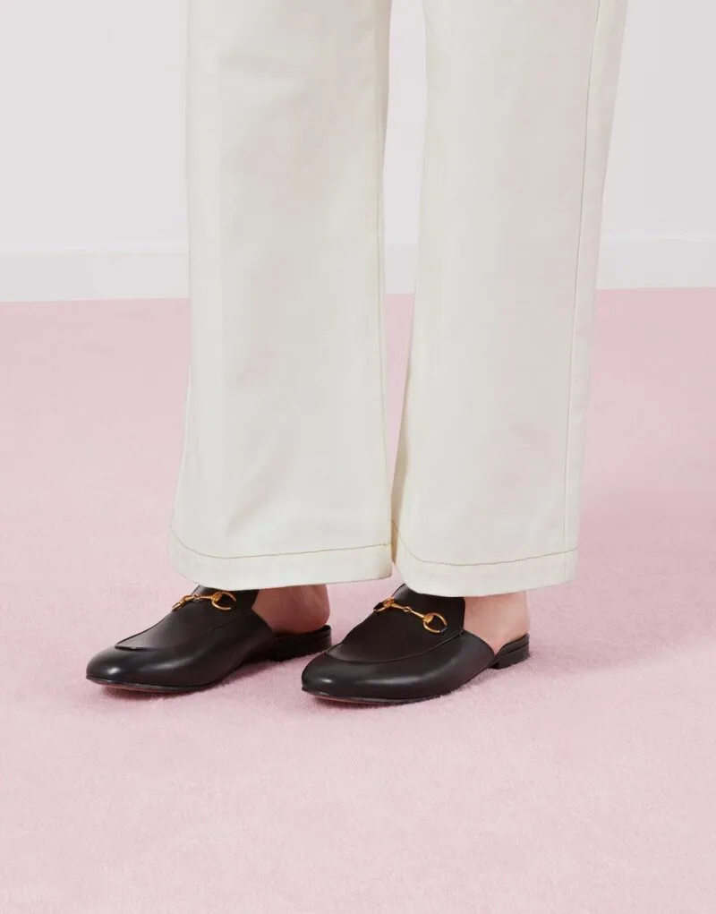 Alternative view of Gucci Princetown Black Leather Slipper GG