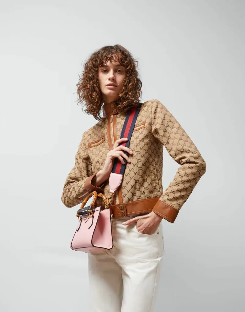 Alternative view of Gucci Diana Mini Tote Bag Pink , / GG