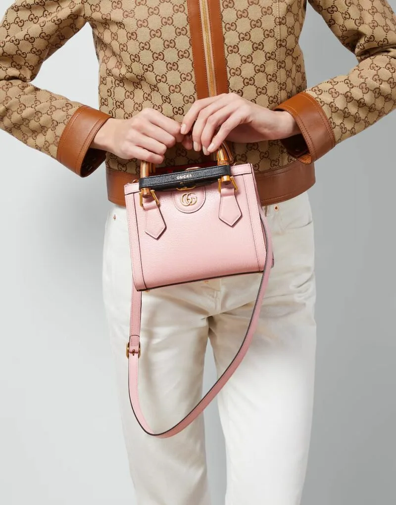 Gucci Diana Mini Tote Bag Pink , / GG - Image 9