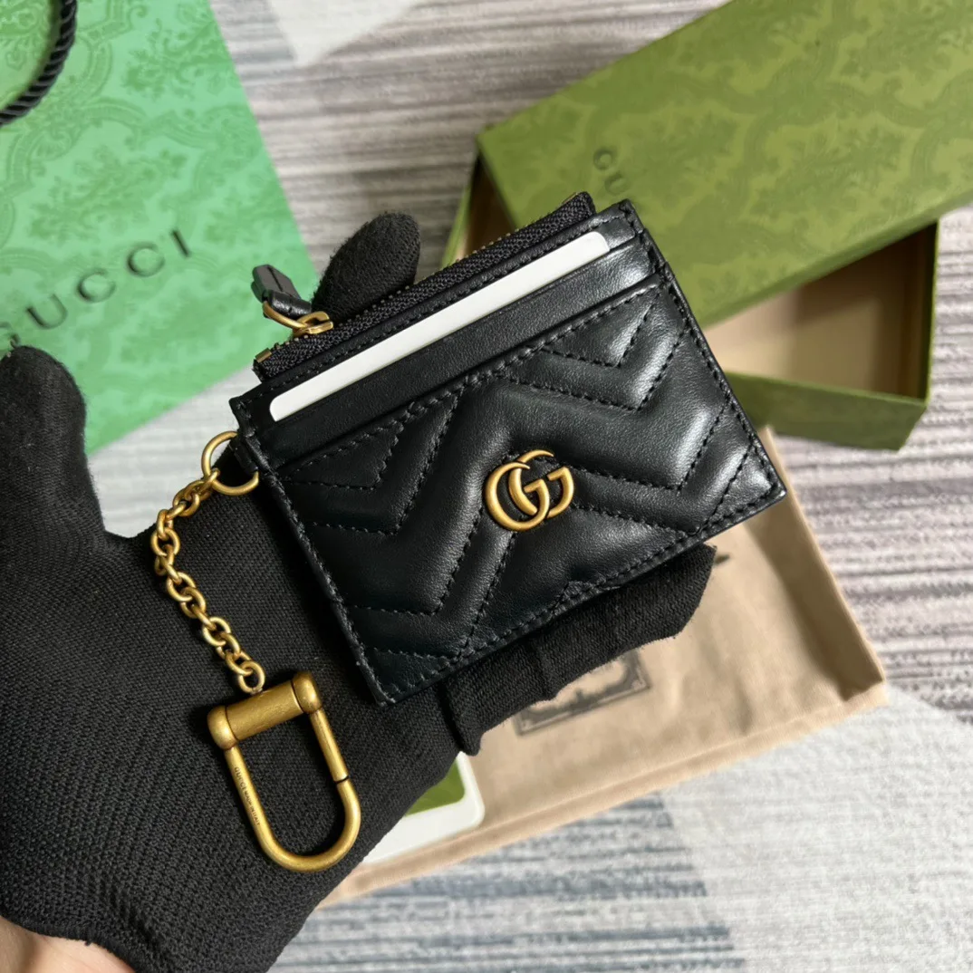 Gucci GG Marmont Keychain Wallet Black DTDHT 1000 / - Image 3