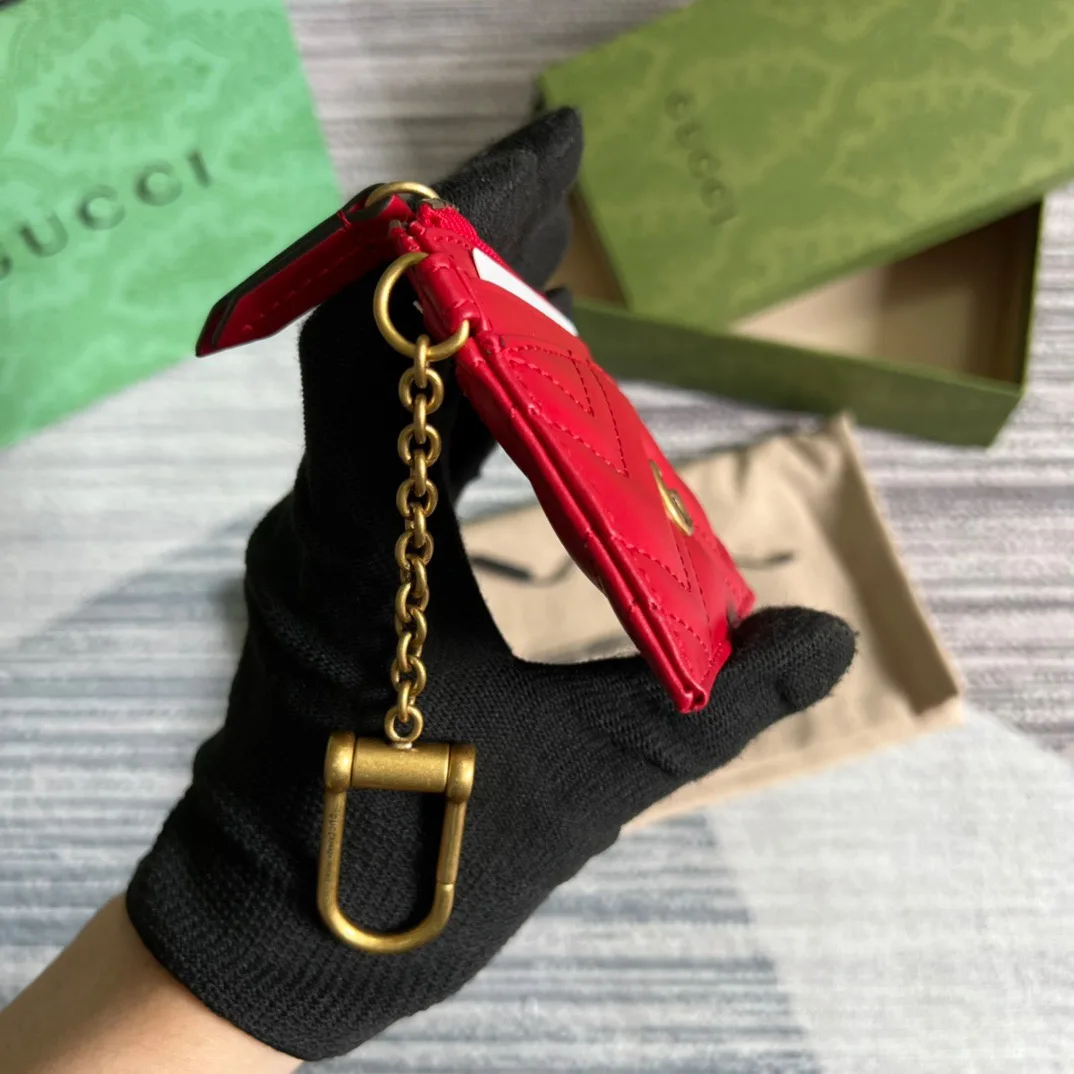 Gucci GG Marmont Keychain Wallet Red / - Image 4