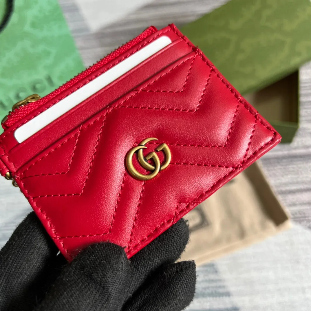 Gucci GG Marmont Keychain Wallet Red / - Image 6