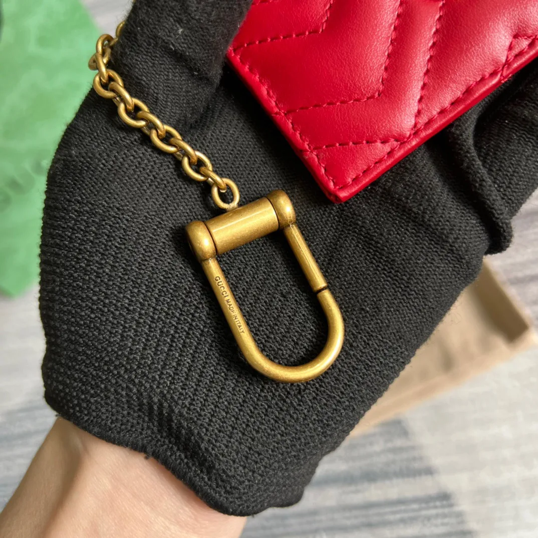 Gucci GG Marmont Keychain Wallet Red / - Image 8