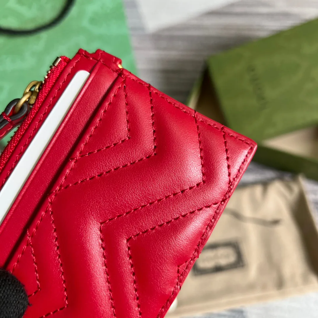 Gucci GG Marmont Keychain Wallet Red / - Image 9
