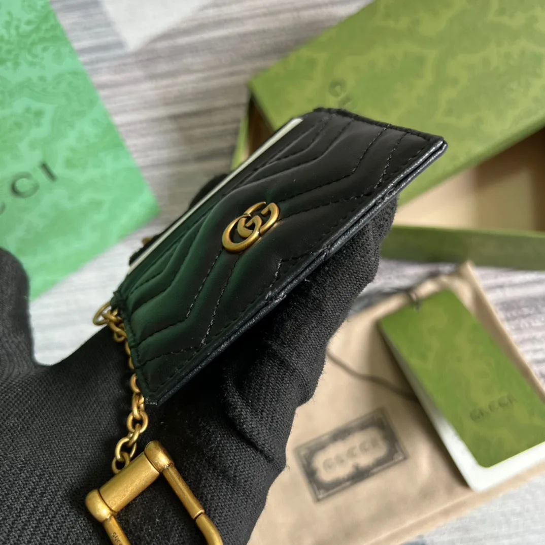 Gucci GG Marmont Keychain Wallet Black DTDHT 1000 / - Image 6