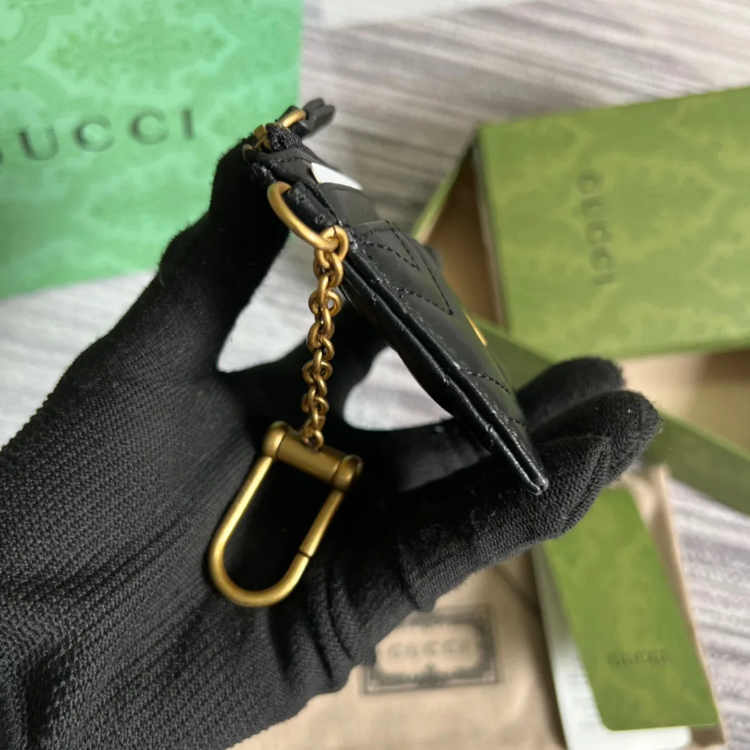 Gucci GG Marmont Keychain Wallet Black DTDHT 1000 / - Image 8