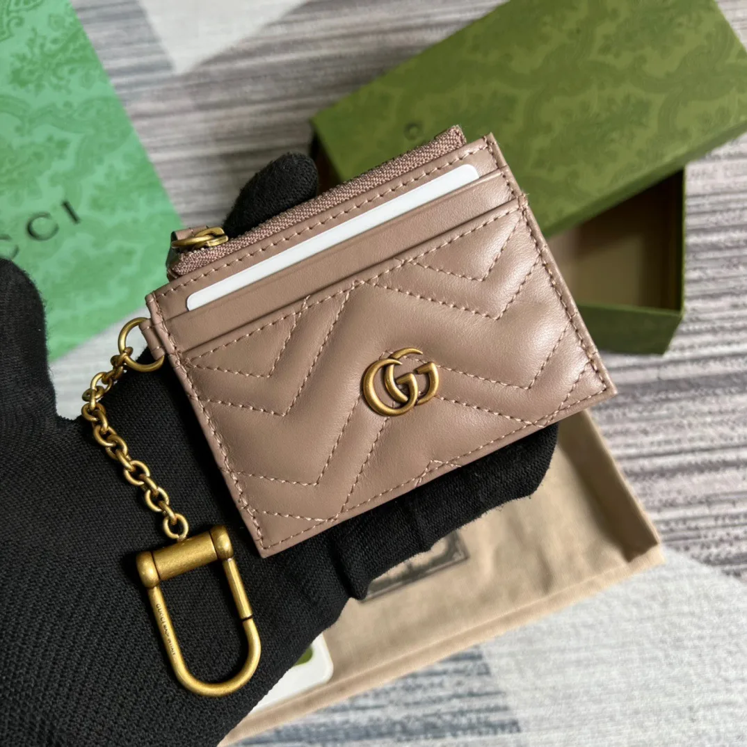Alternative view of Gucci GG Marmont Keychain Wallet Beige /