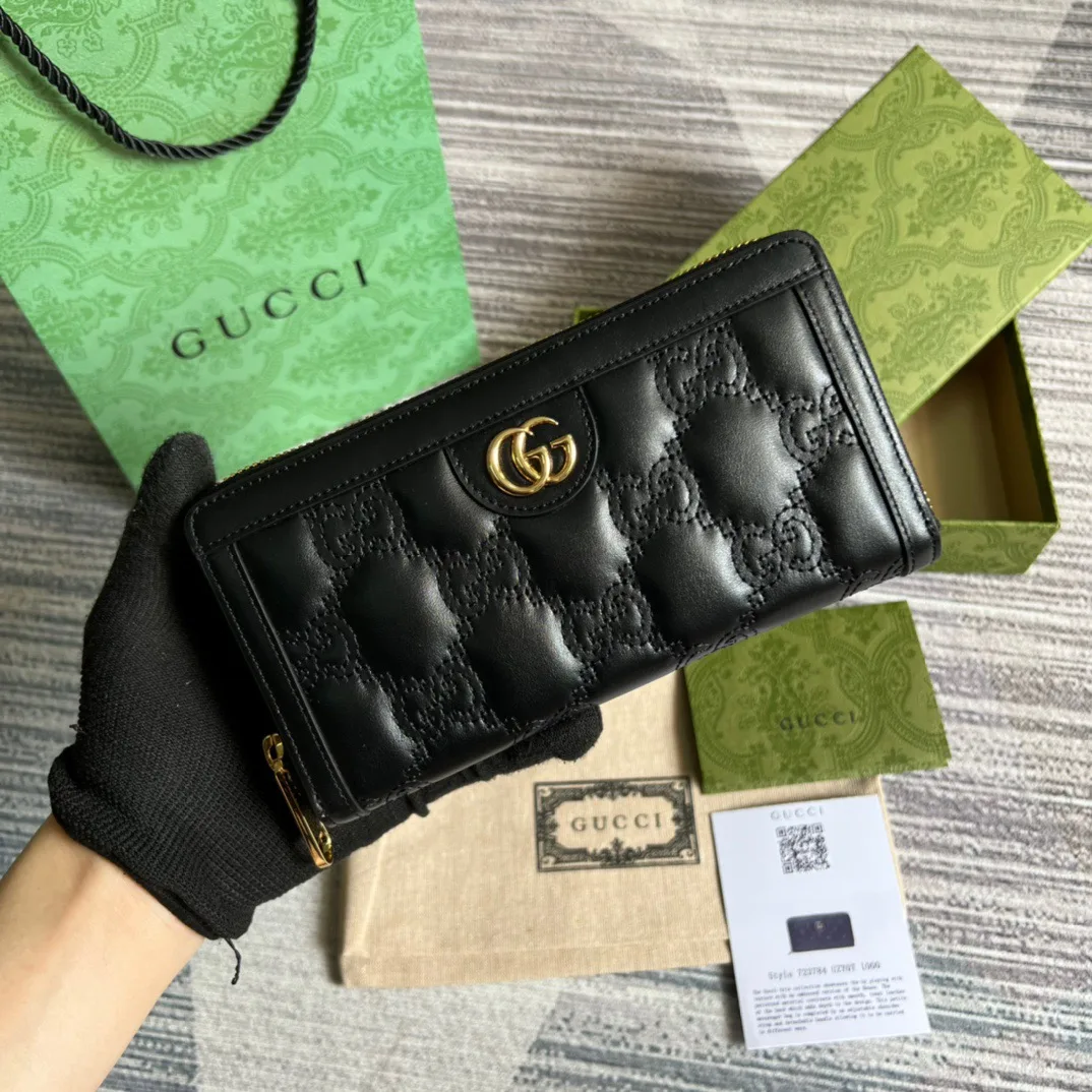 Alternative view of Gucci GG Matelassé Zip-Around Wallet Black UM8IG 1000 /