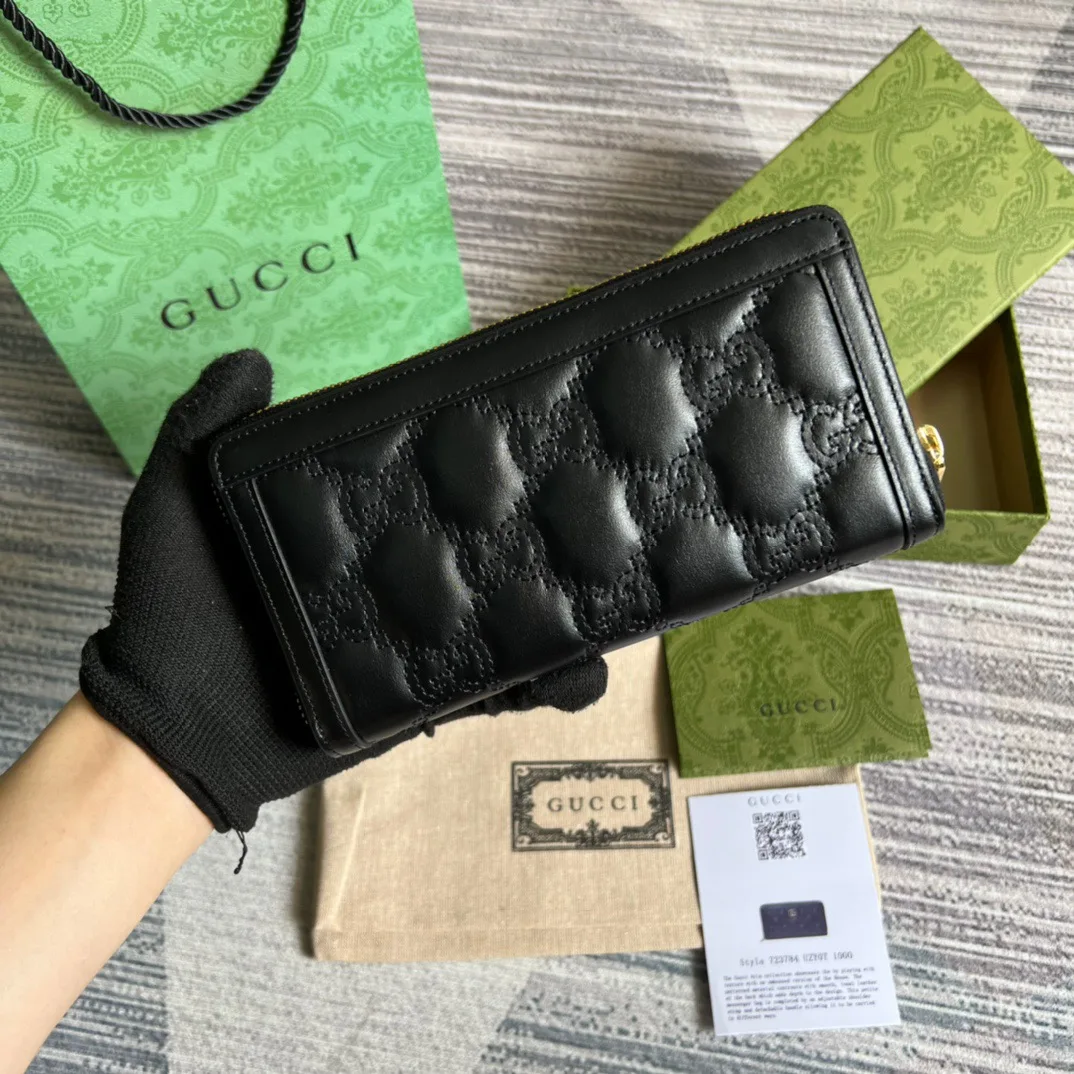 Gucci GG Matelassé Zip-Around Wallet Black UM8IG 1000 / - Image 3