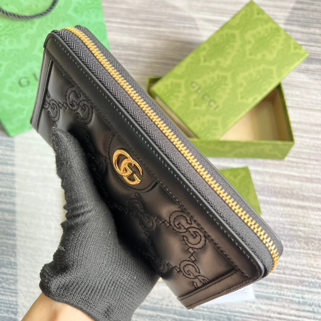 Gucci GG Matelassé Zip-Around Wallet Black UM8IG 1000 / - Image 6