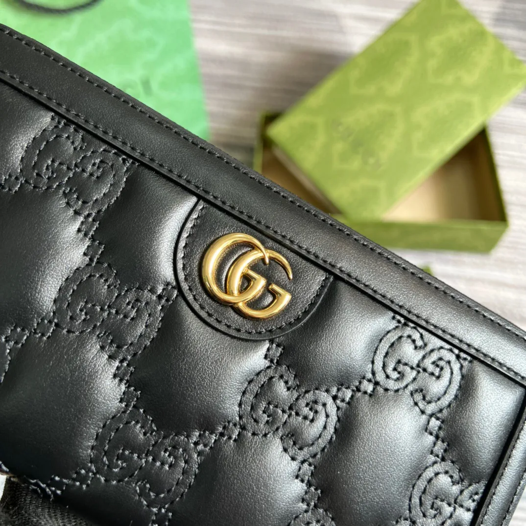 Gucci GG Matelassé Zip-Around Wallet Black UM8IG 1000 / - Image 7