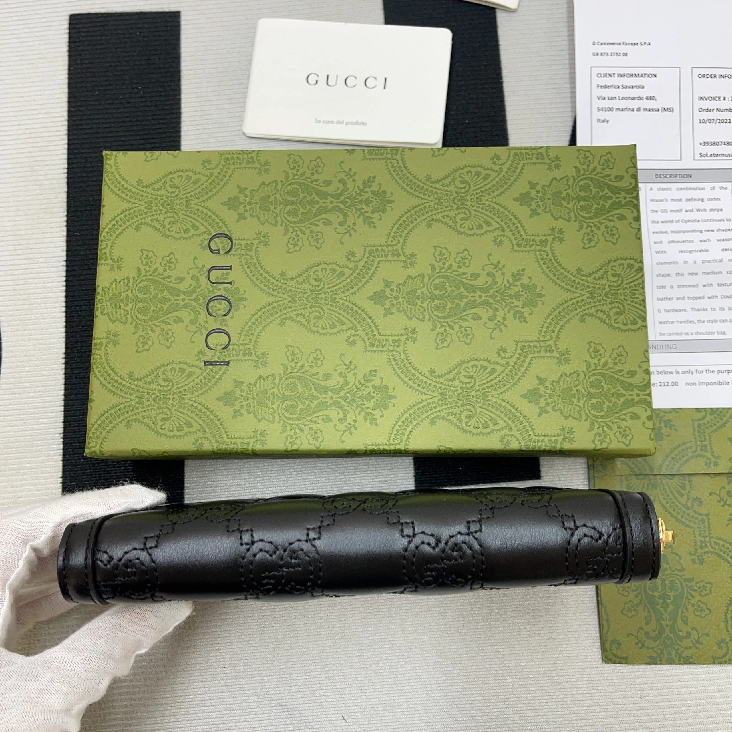 Gucci GG Matelassé Zip-Around Wallet Black UM8IG 1000 / - Image 10