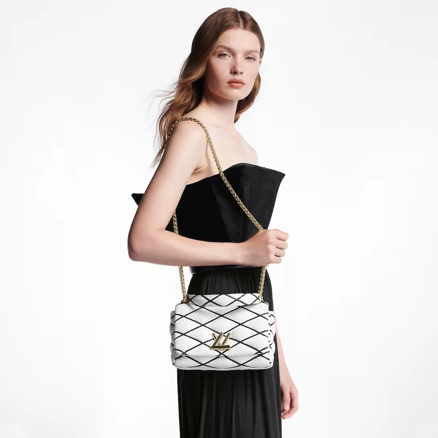 Alternative view of Louis Vuitton GO- White/ Black Bag - 9.1 Inches/