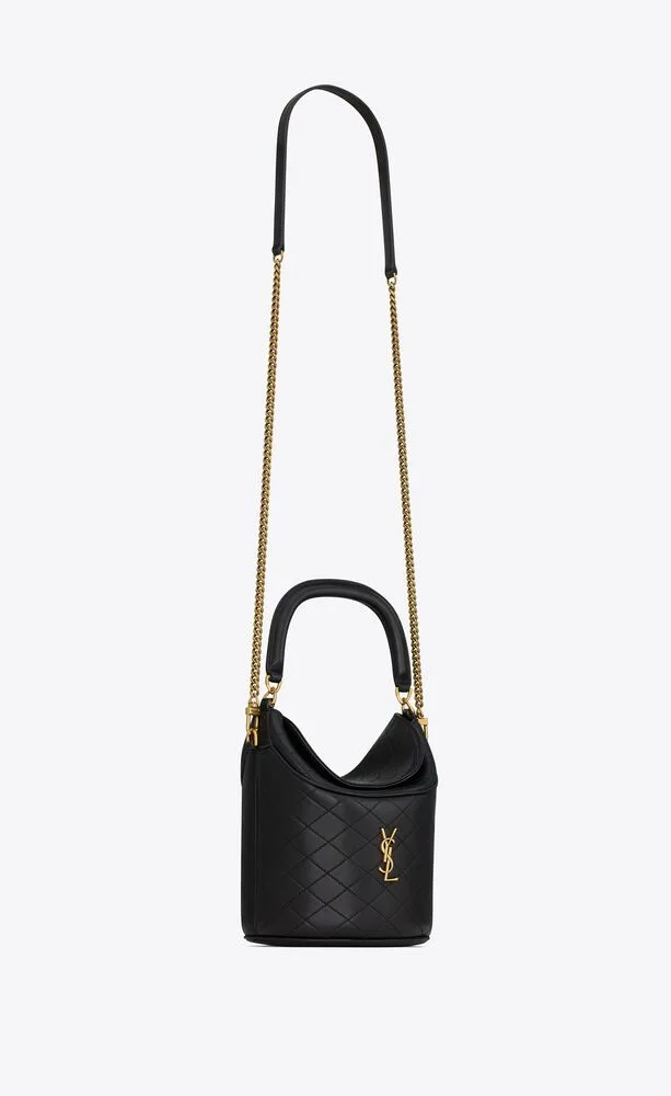 Saint Laurent Gaby Bucket Bag Black 7.5 Inches/ - Image 6