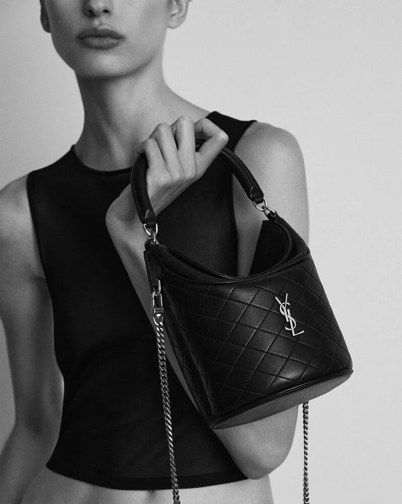 Saint Laurent Gaby Bucket Bag Black 7.5 Inches/ - Image 2