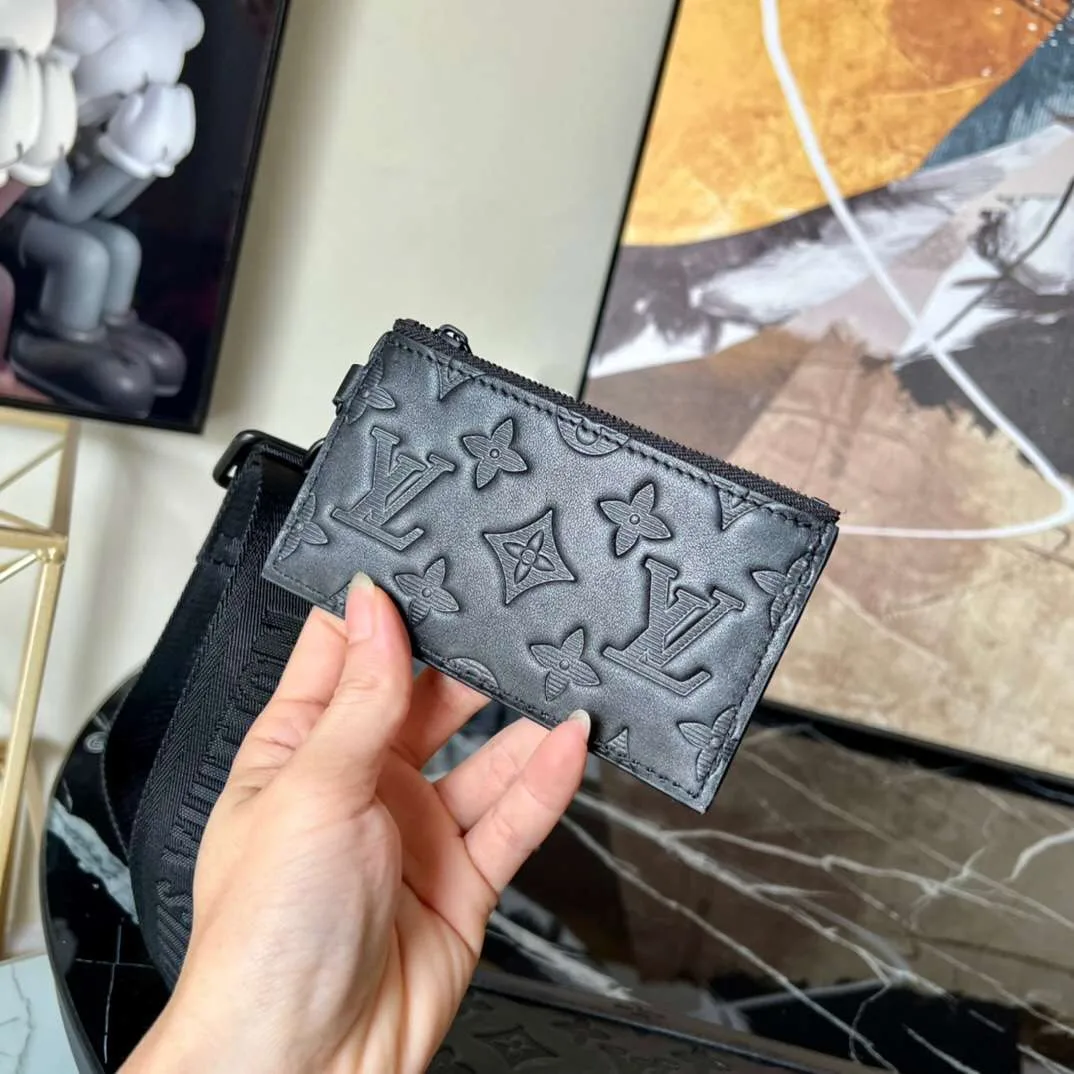 Louis Vuitton Pochette Gaston Wearable Wallet Shoulder Bag / Black Monogram Shadow Black Hardware - Image 10