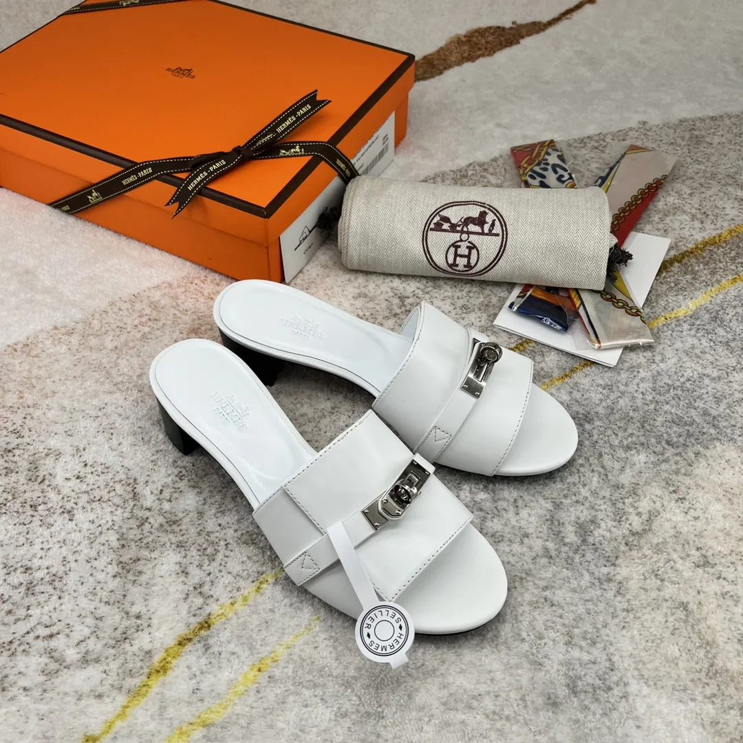Hermes Gigi 50 Sandal White - Image 3