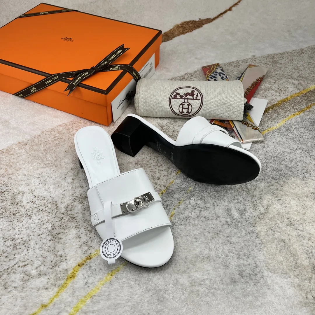 Hermes Gigi 50 Sandal White - Image 5