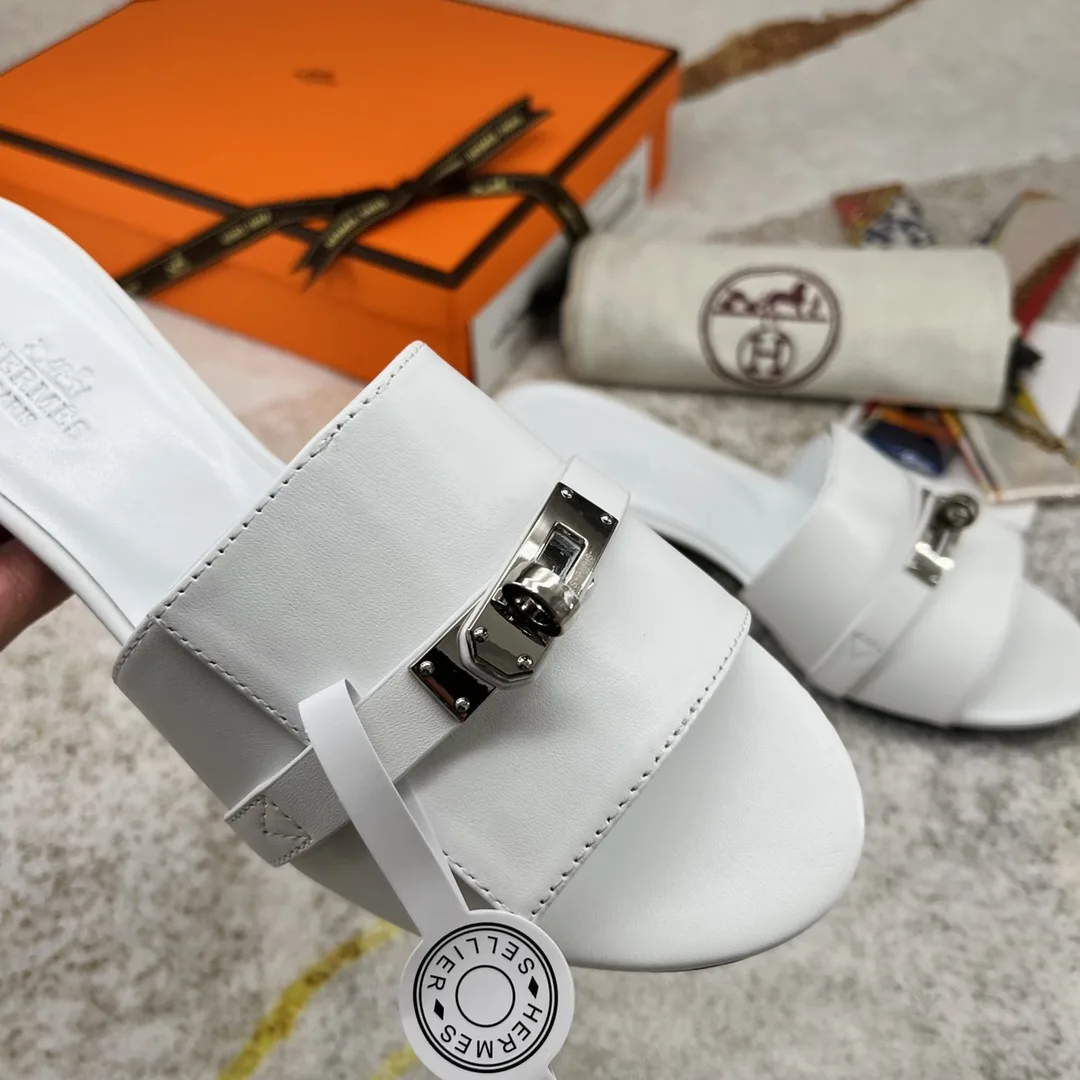 Hermes Gigi 50 Sandal White - Image 7