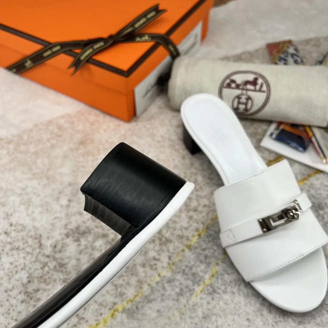 Hermes Gigi 50 Sandal White - Image 6