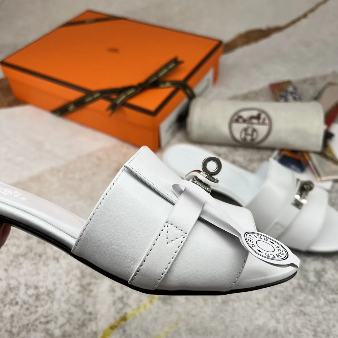 Hermes Gigi 50 Sandal White - Image 8