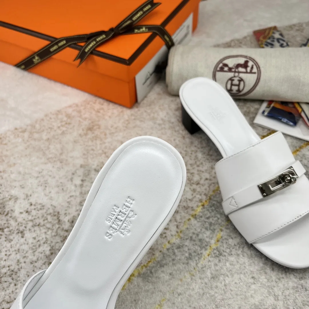 Hermes Gigi 50 Sandal White - Image 9