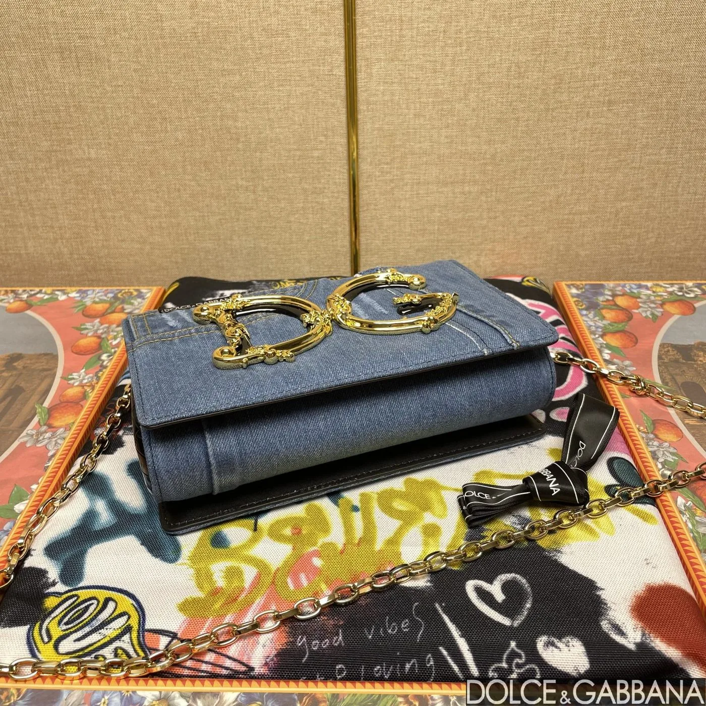 Dolce & Gabbana Girls Bag In Patchwork Denim And Plain Blue / - Image 5