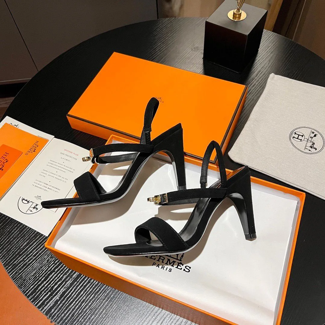 Hermes Glamour 75 Sandals Black - Image 3