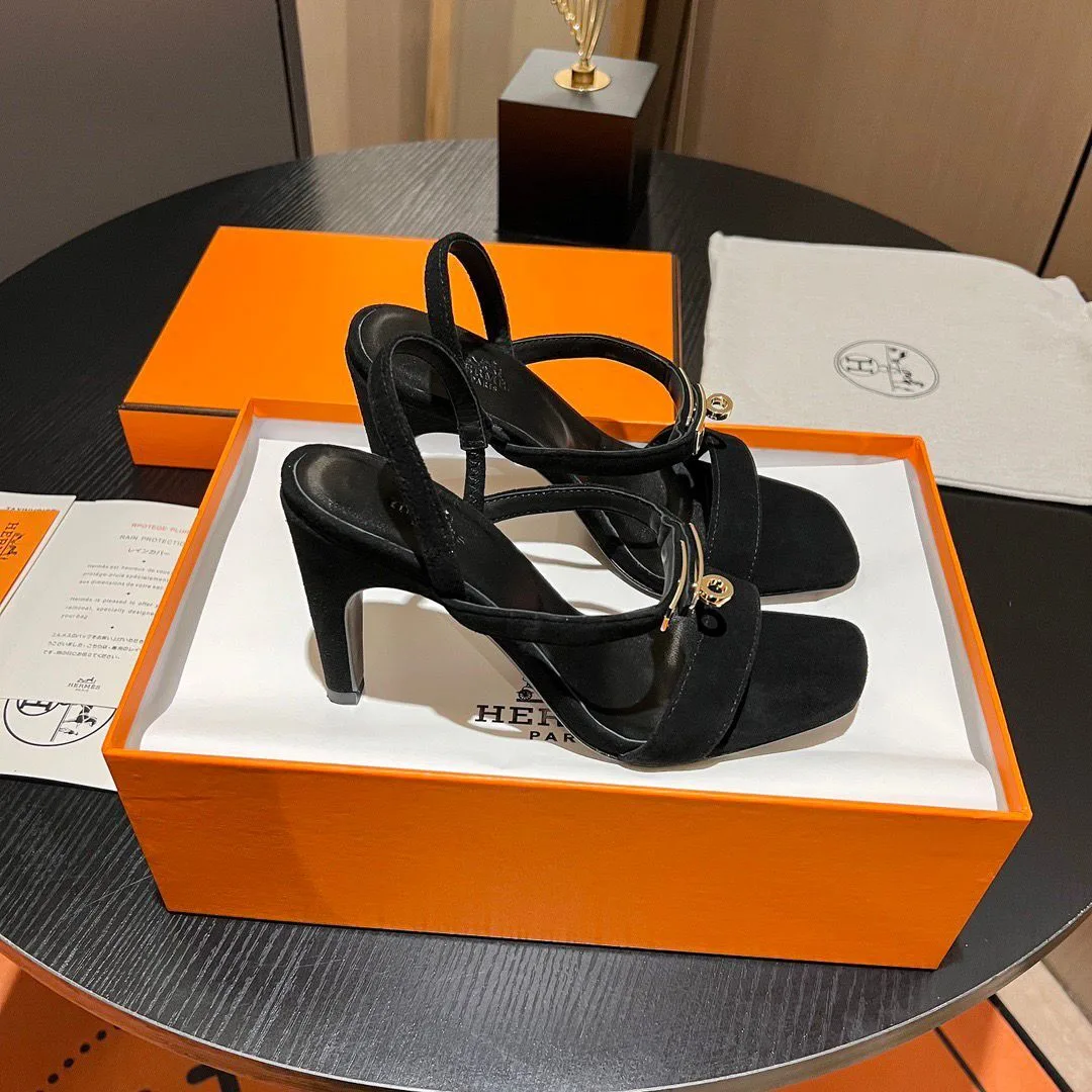 Alternative view of Hermes Glamour 75 Sandals Black