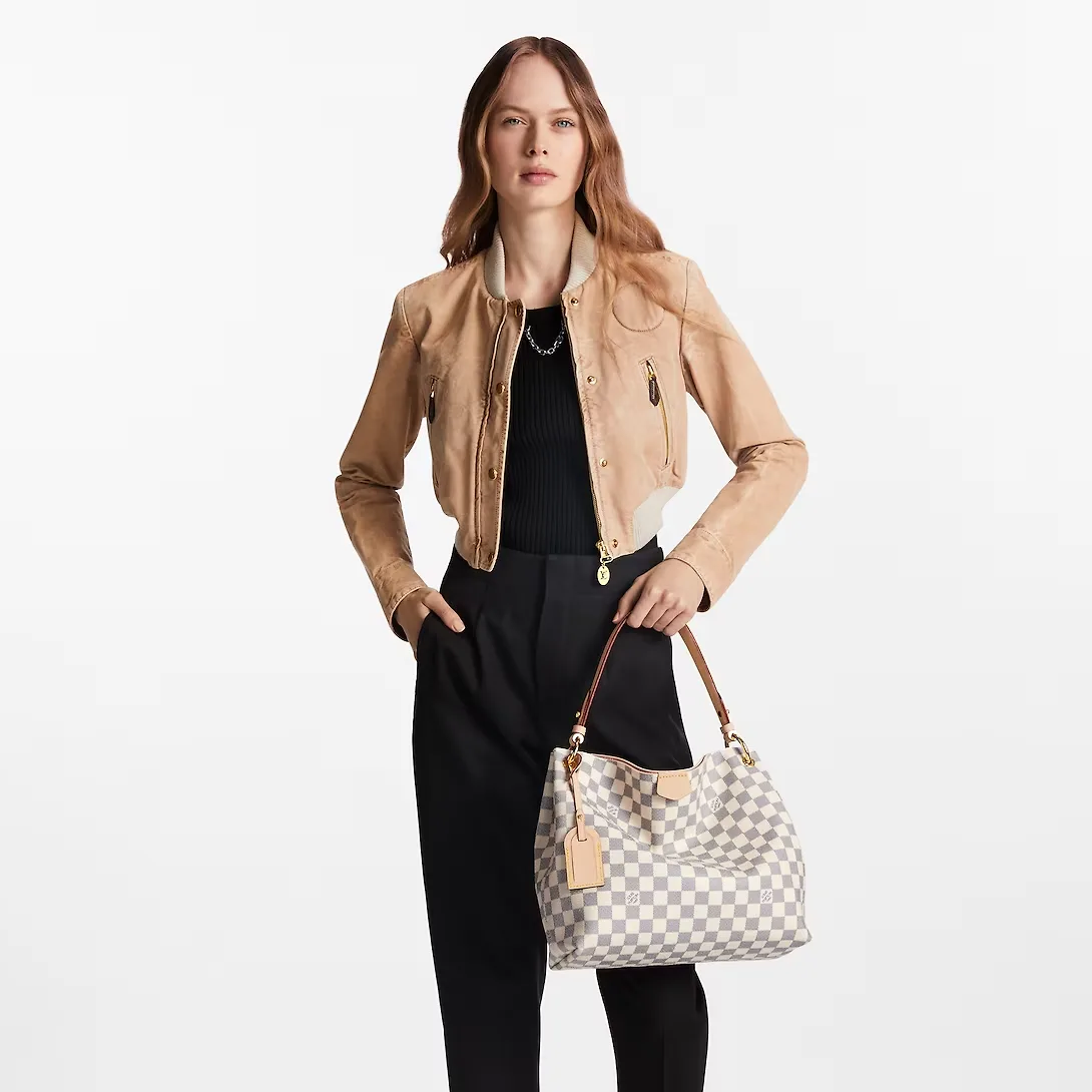 Alternative view of Louis Vuitton Graceful PM Damier Azur Bag - / 13.8 Inches