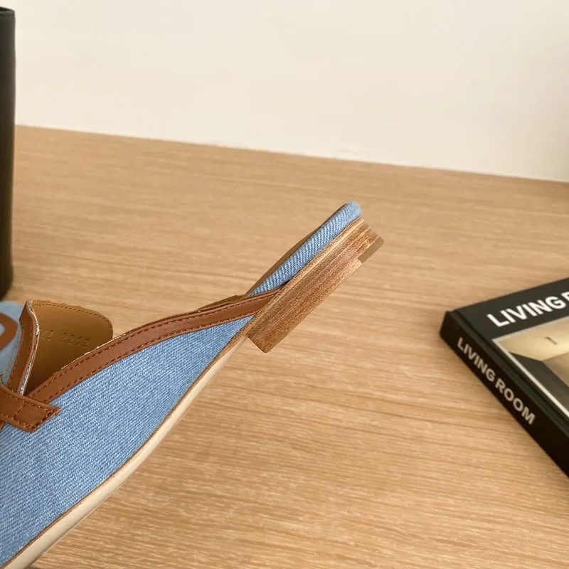 Hermes Groupie Mules Blue - Image 9