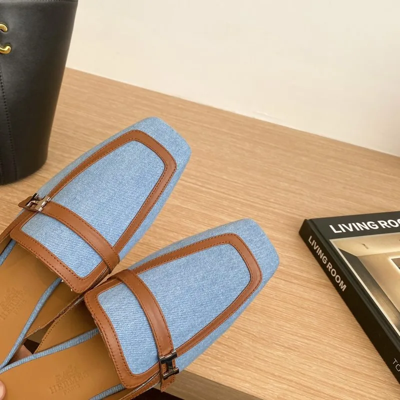Alternative view of Hermes Groupie Mules Blue