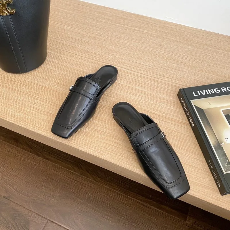 Alternative view of Hermes Groupie Mules Black