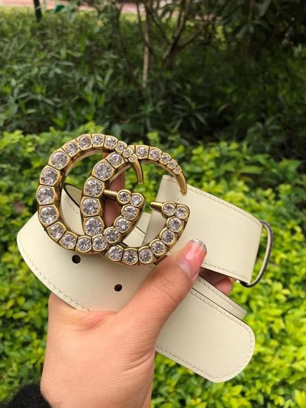 Gucci Belt Beaded Double G White GG, Women - Image 3