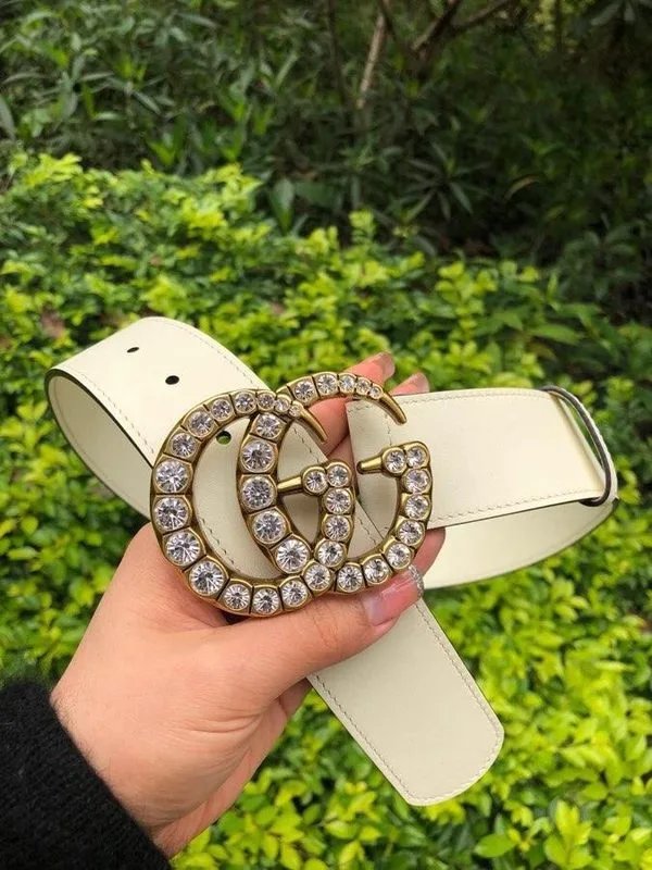 Gucci Belt Beaded Double G White GG, Women - Image 4