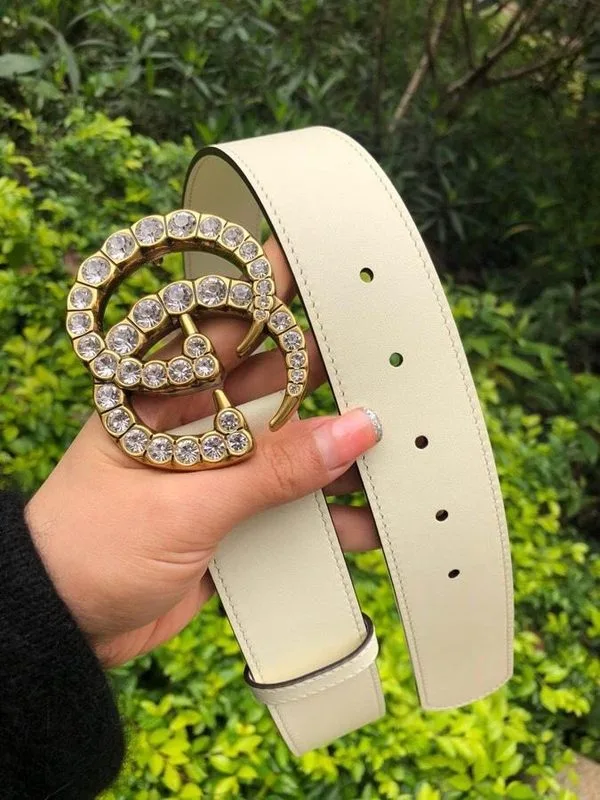 Gucci Belt Beaded Double G White GG, Women - Image 5