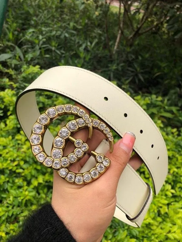 Gucci Belt Beaded Double G White GG, Women - Image 6