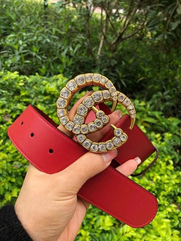 Gucci Belt Beaded Double G Red GG, Women - Image 3