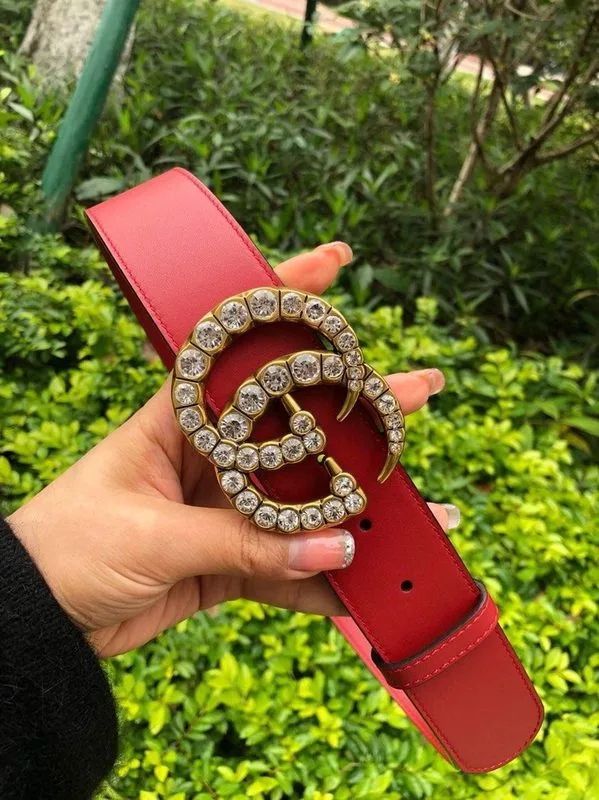 Gucci Belt Beaded Double G Red GG, Women - Image 7