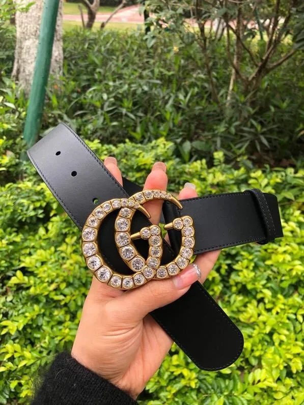 Gucci Belt With Double G Crystals Buckle Black - Image 3