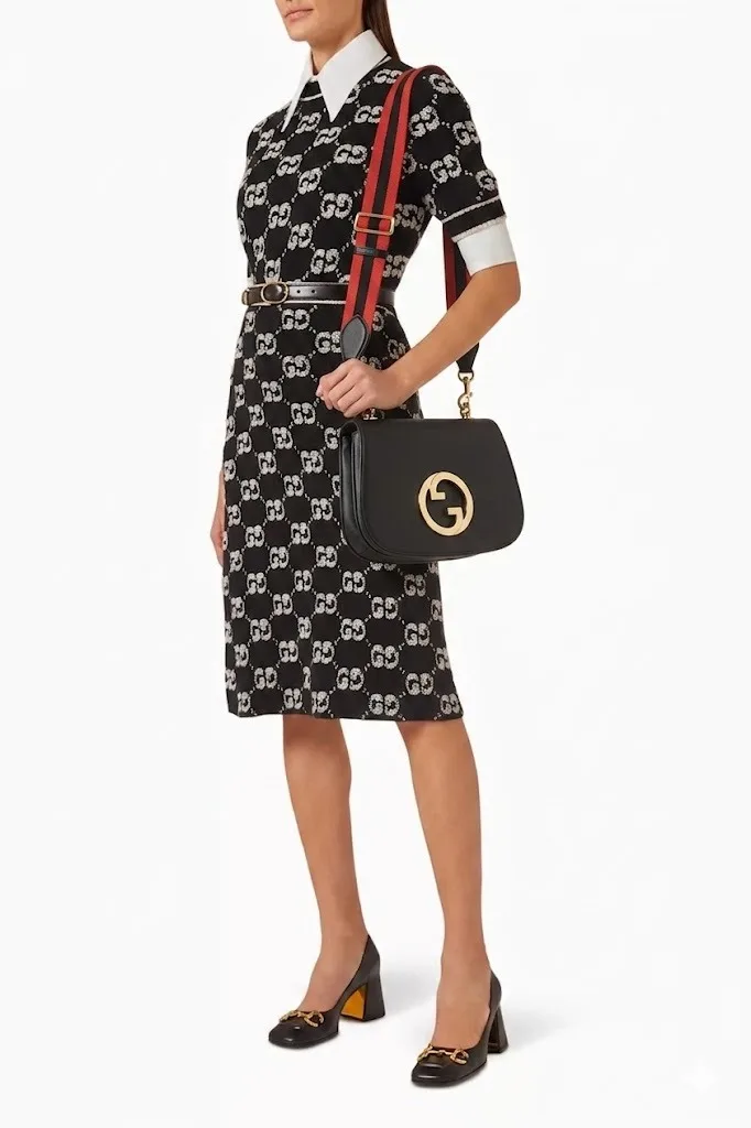 Alternative view of Gucci Blondie Medium Shoulder Bag / Black Gold Hardware