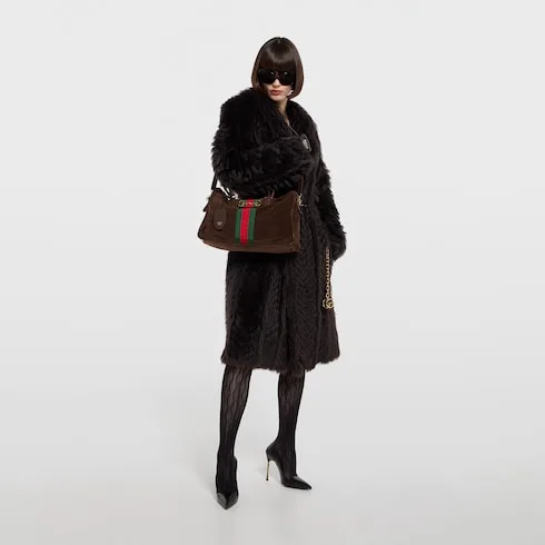 Gucci Borsetto Large Boston Shoulder Bag / Dark Brown Gold Hardware - Image 3