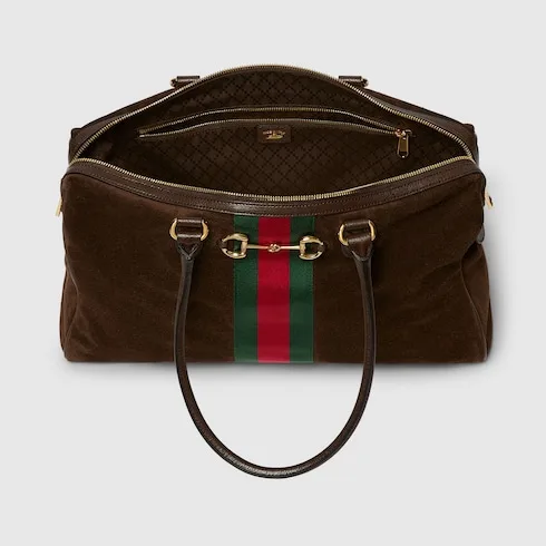 Gucci Borsetto Large Boston Shoulder Bag / Dark Brown Gold Hardware - Image 8