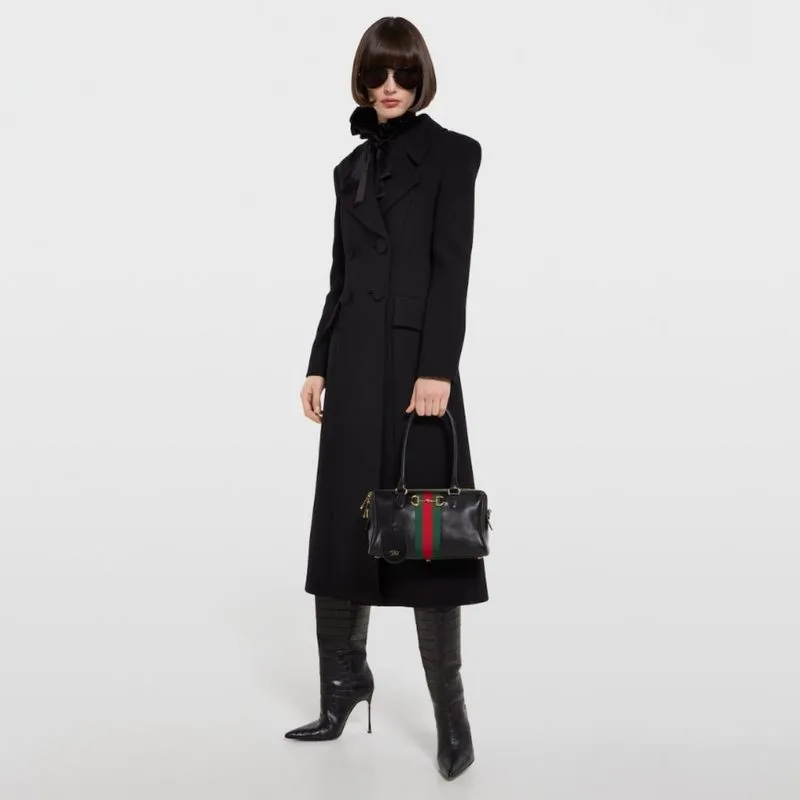 Gucci Borsetto Medium Boston Shoulder Bag / Black Gold Hardware - Image 3
