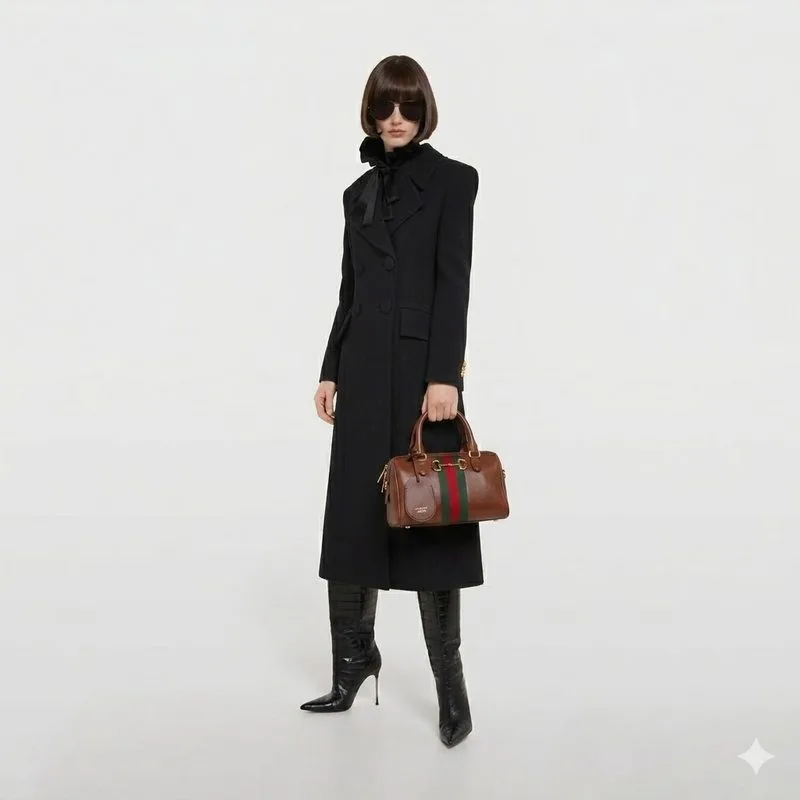 Alternative view of Gucci Borsetto Medium Boston Shoulder Bag / Chestnut Gold Hardware