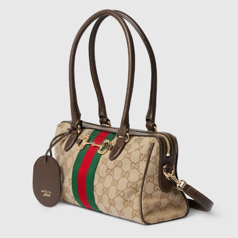 Gucci Borsetto Medium Boston Shoulder Bag / Sand Gold Hardware - Image 4